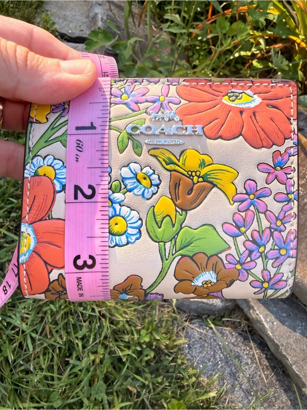 Coach Floral Leather Snap Wallet CR796